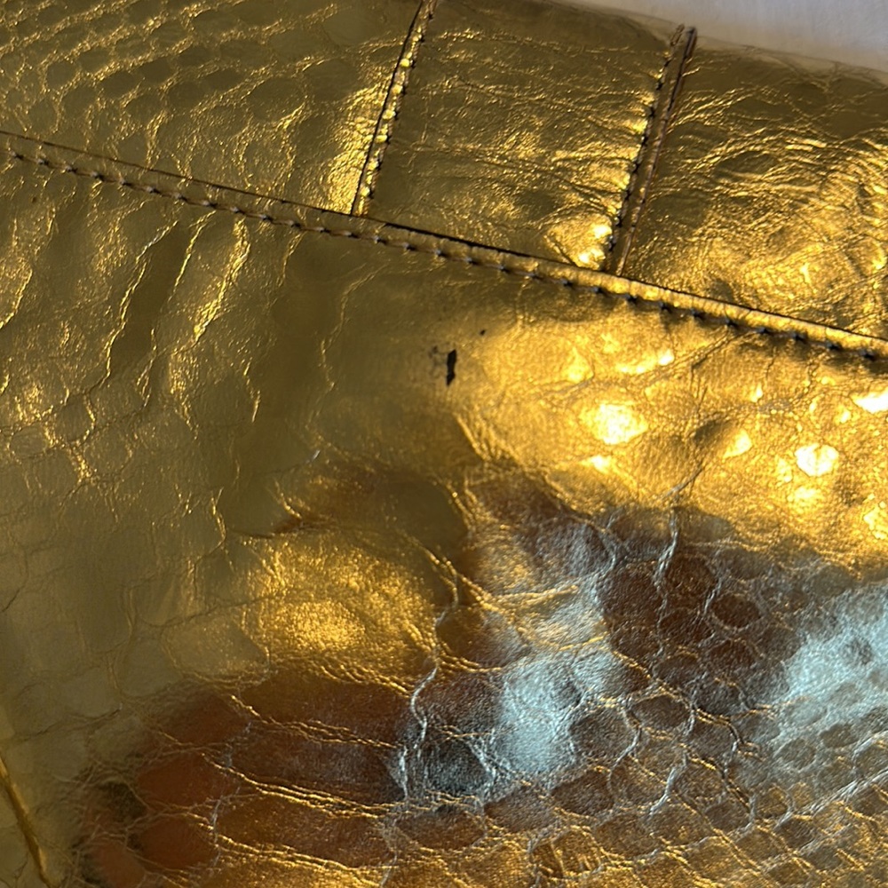 Michael Kors Gold Python Wristlet Clutch Purse - image 3